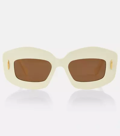 Screen Rectangular Sunglasses in Beige - Loewe | Mytheresa