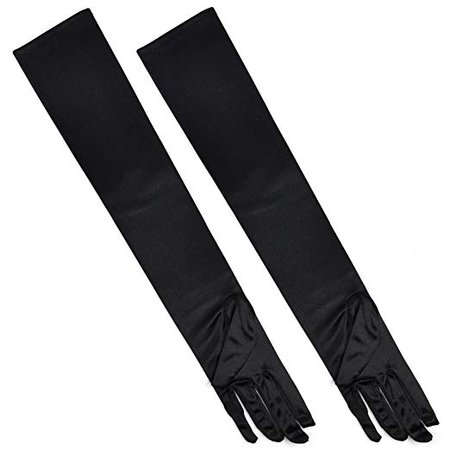 TRIXES - gants de coudes longs rétro noirs en soie: Amazon.fr: Vêtements et accessoires