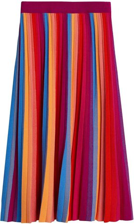 Petite Rainbow Knit Midi Skirt
