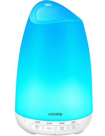 Amazon.com : VicTsing 150ml Essential Oil Diffuser, 3rd Version Aromatherapy Diffusers Ultrasonic Cool Mist Humidifier with Sleep Mode, Waterless Auto-Off & 8-Color LED Light for Home Office Room Baby-White : Beauty