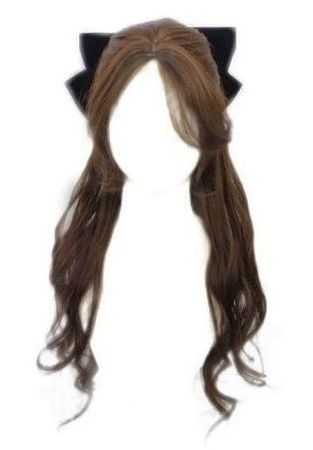 long brown hair black bow