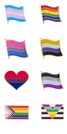some LGBT+ metallic pins png