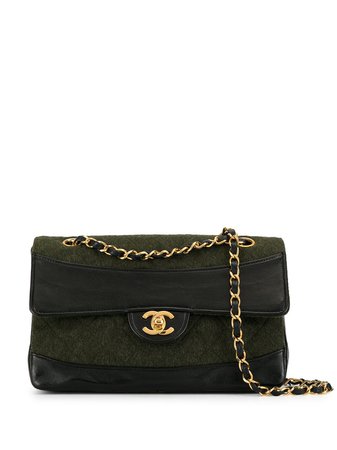 Chanel Pre-Owned 1990s double chain shoulder bag - FARFETCH