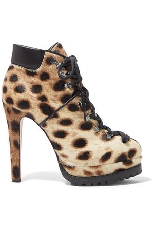 Alaïa | 135 leopard-print calf hair ankle boots | NET-A-PORTER.COM