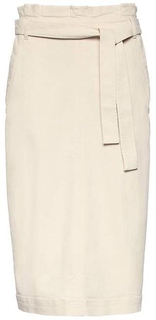 Paper-Bag Waist Denim Skirt