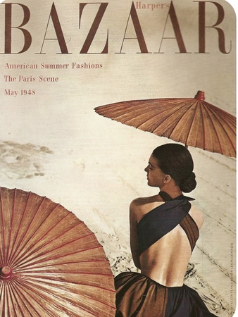 brown vintage vogue bazaar magazine