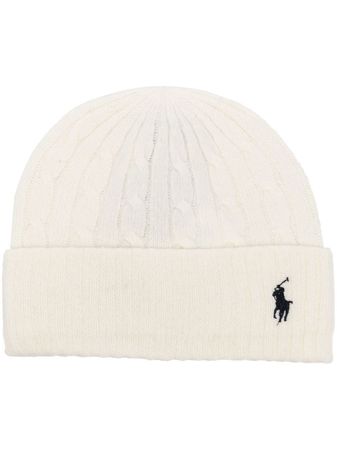 Polo Ralph Lauren embroidered-logo cable-knit Beanie - Farfetch