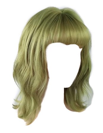 Olive green hair PNG