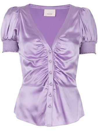 pastel purple satin blouse