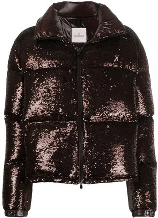 sequinned puffer jacket
