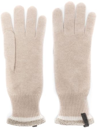Brunello Cucinelli striped-edge Knitted Cashmere Gloves - Farfetch