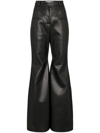 Aleksandre Akhalkatsishvili High-waisted flared leather trousers $348 - Buy SS19 Online - Fast Global Delivery, Price