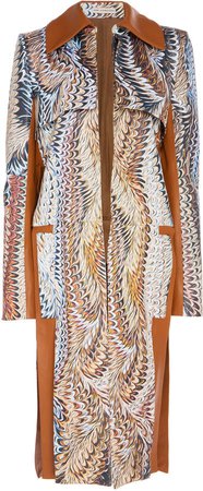 Marbled Leather Trench Coat