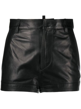 Shop black Dsquared2 short leather shorts with Afterpay - Farfetch Australia