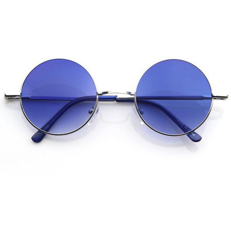 Round Frame Blue Sunglasses