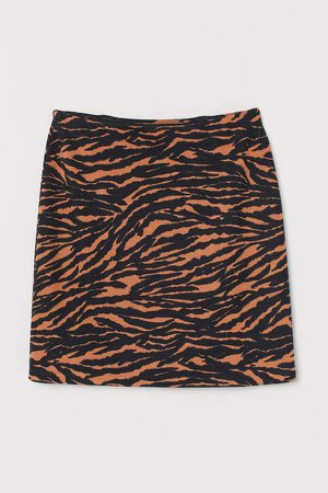 Short Jersey Skirt - Orange