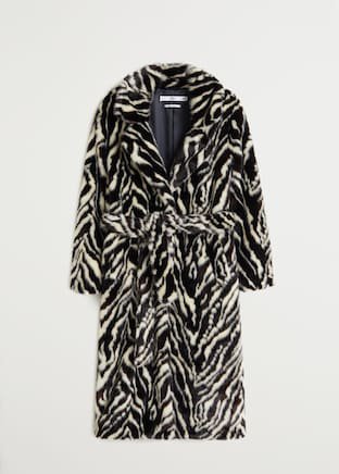 Belted faux fur coat - Women | Mango USA