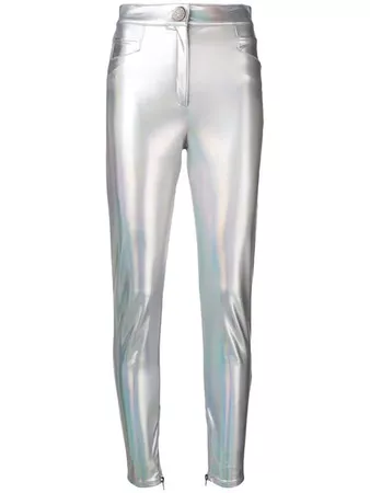 Balmain coated holographic trousers £416 - Fast Global Shipping, Free Returns