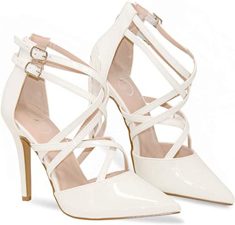 Amazon.com | MVE Shoes Women's Pointed Criss Cross Strappy Pumps - Fashion Party High Heel Pumps | Pumps