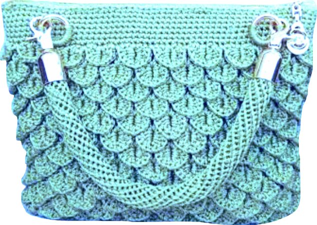 blue crochet bag