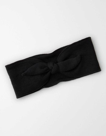AEO Soft Tie Front Headband, Black | American Eagle Outfitters