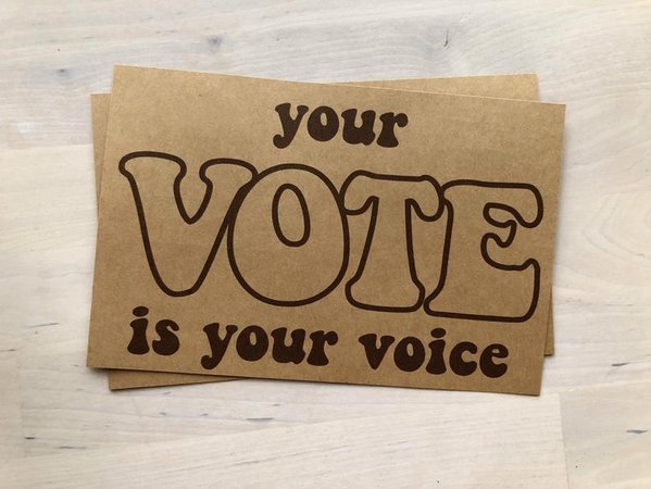 SoCal Rooted l Your vote is your voice recycled vote postcard | Etsy