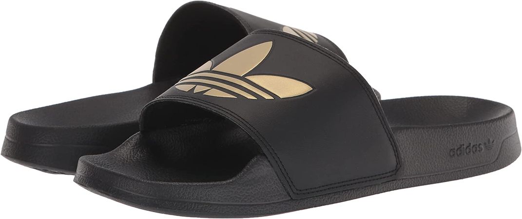 Amazon.com | adidas Originals Women's Adilette Lite Slide, Core Black/Core Black/Matte Gold, 9 | Sport Sandals & Slides