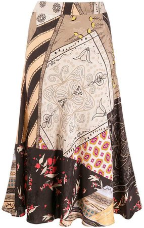 floral patchwork skirt