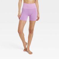 Women's Ribbed Mix Seamless Bike Shorts - Colsie™ Purple S : Target