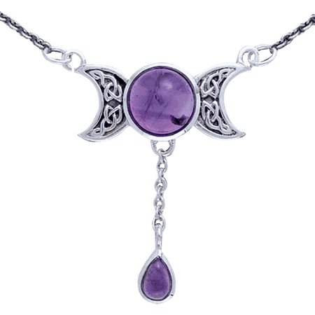 Blue Moon Silver Necklace - PS-TN258 by Medieval Collectibles