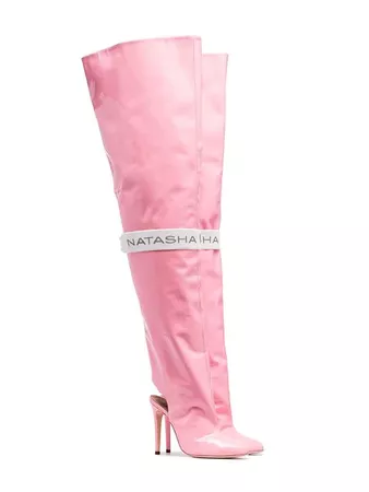 Natasha Zinko Pink 110 thigh-high patent leather boots