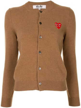 Shop Comme Des Garçons Play logo-embellished cardigan with Express Delivery - FARFETCH
