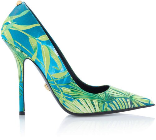 Versace Leather Printed Pumps Size: 35.5