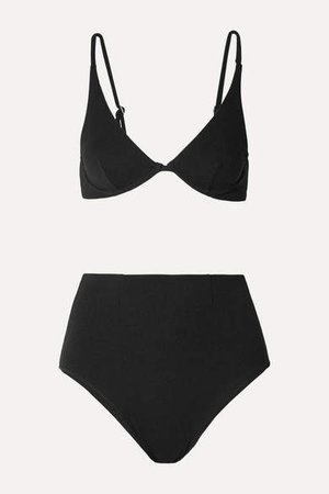 Stretch-crepe Underwired Bikini - Black