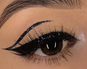 Black Glitter Dramatic Eye Makeup