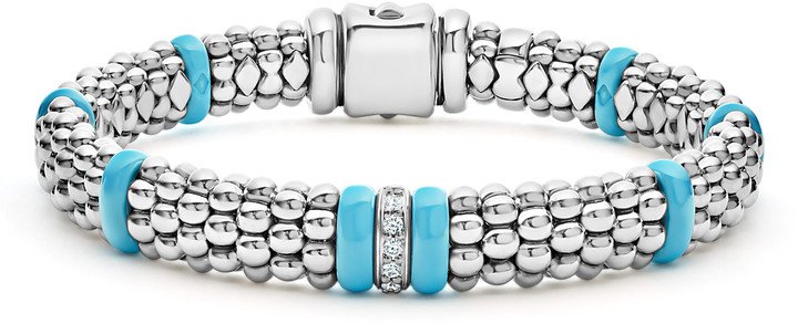 Blue Caviar Diamond Link Bracelet