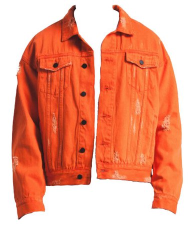 orange jean jacket ripped png clothing