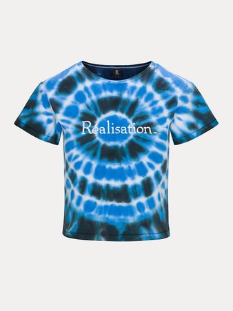 Realisation Logo Tee | Tie Dye Lagoon Cropped | Realisation