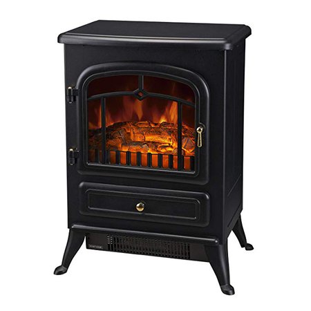 HOMCOM 16" Free Standing Electric Fireplace Portable Adjustable Heater 750/1500W Black: Amazon.ca: Home & Kitchen