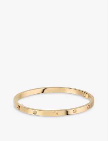 CARTIER - LOVE small 18ct yellow-gold and 6 0.15ct diamond bracelet | Selfridges.com