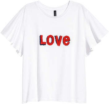 T-shirt with Applique - White
