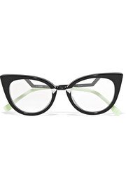 Victoria Beckham | Classic Kitten cat-eye acetate and gold-tone optical glasses | NET-A-PORTER.COM