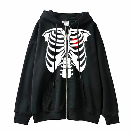 black skeleton hoodie