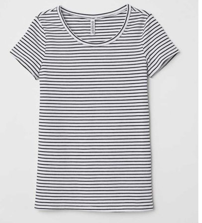 black and white striped t