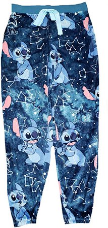 Disney Lilo & Stitch Superminky Fleece Jogger Sleep Pants - Large Navy at Amazon Women’s Clothing store
