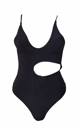 Black Strap Cutout Bodysuit | Tops | PrettyLittleThing USA