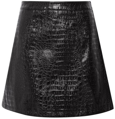 **Lola Skye Black Croc Mini Skirt