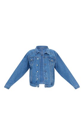 Mid Wash Drop Shoulder Oversized Denim Jacket | PrettyLittleThing USA