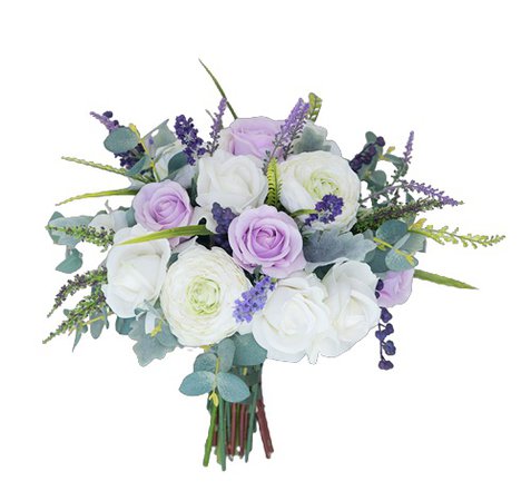 Boho Wild Sprays Bouquet - Lavender Eucalyptus Sprays - Silk & Real Touch Wedding Bouquet