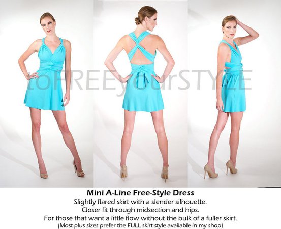 MINI Handmade Infinity Dress A-LINE skirt 200 colors Any | Etsy